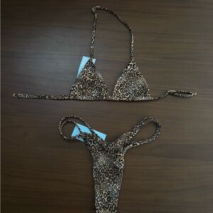 NWT | Leopard Print Triangle Bikini Set